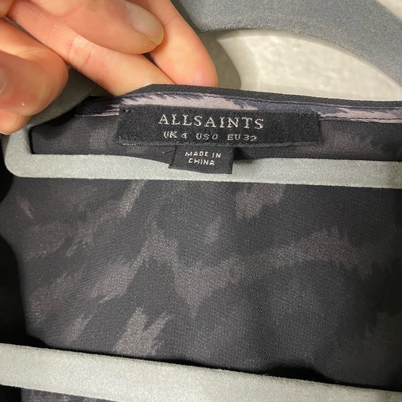 All Saints Women’s Size 4 Irina Remix Jumpsuit Animal Print Romper Long Sleeve - Picture 8 of 8